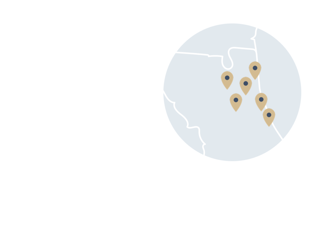 simple map showing service areas across north florida