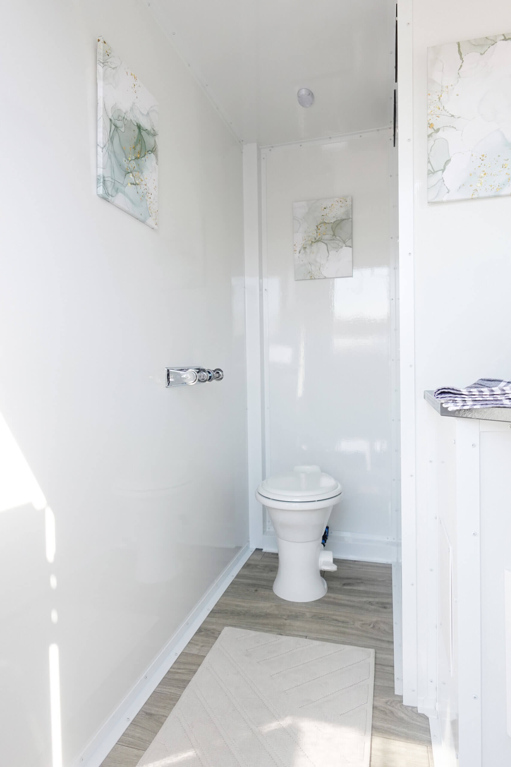 luxury toilet in restroom trailer in jacksonville, fl